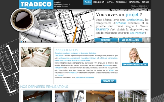 Site web bureau d'études Tradeco