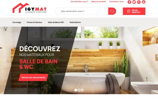 Création Site Internet IGYMAT : Vente de matériaux pour pro