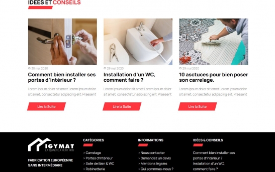 creation site web vente de materiaux quimper