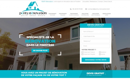 Création site web pour entreprise du bâtiment dans le Finistère
