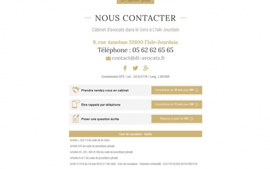 creation site web pour cabinet d'avocats