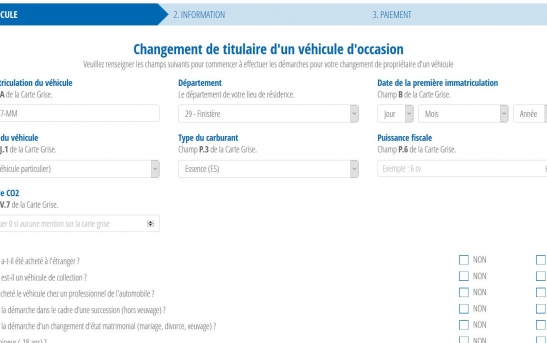 Création d'un site web pour démarches de carte grise en ligne