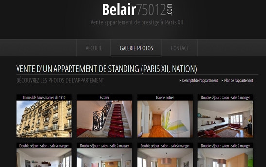 galerie images du site web immobilier