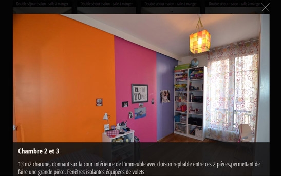 ouverture d'une image dans le portfolio