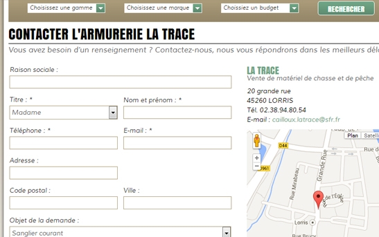 contact site armurerie