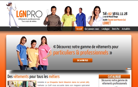 Site web Vêtements professionnels