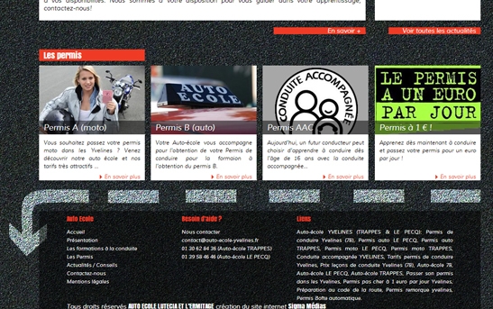 footer site auto-ecole conduite