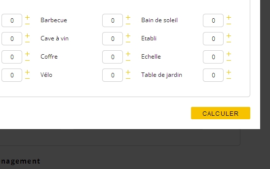 zoom bas calculateur volume en ligne