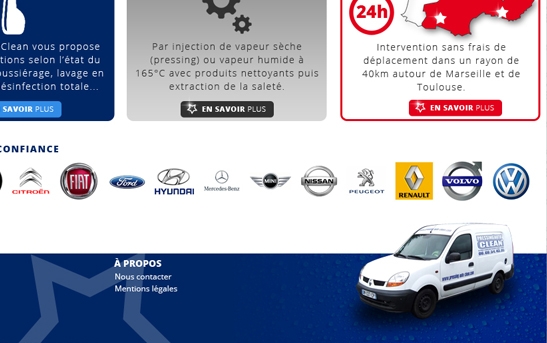 Footer site pressing voiture