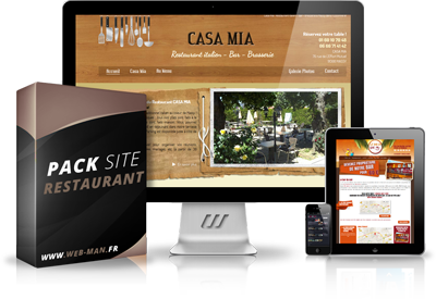 presentation du pack creation site pour restaurant bar et brasserie